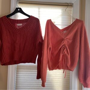Chic Red and Pink Knit Sweaters